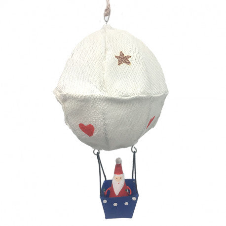 G-Bork Handmade Tin Santa Claus with Hot Air Balloon