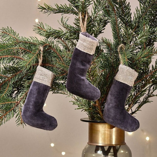 Nkuku Christmas Stocking - Karru Velvet set of 3