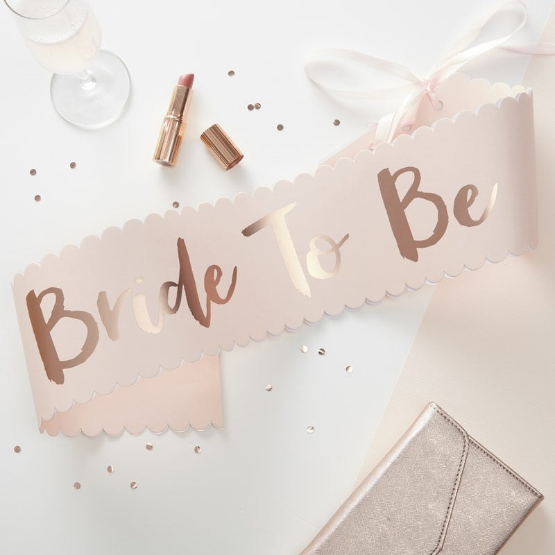 Ginger Ray Hen Party Sash - Bride to Be Blush