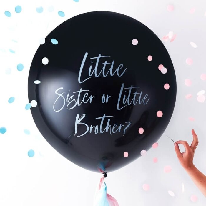 Ginger Ray - Gender Reveal Balloon - Little Brother or Sister?